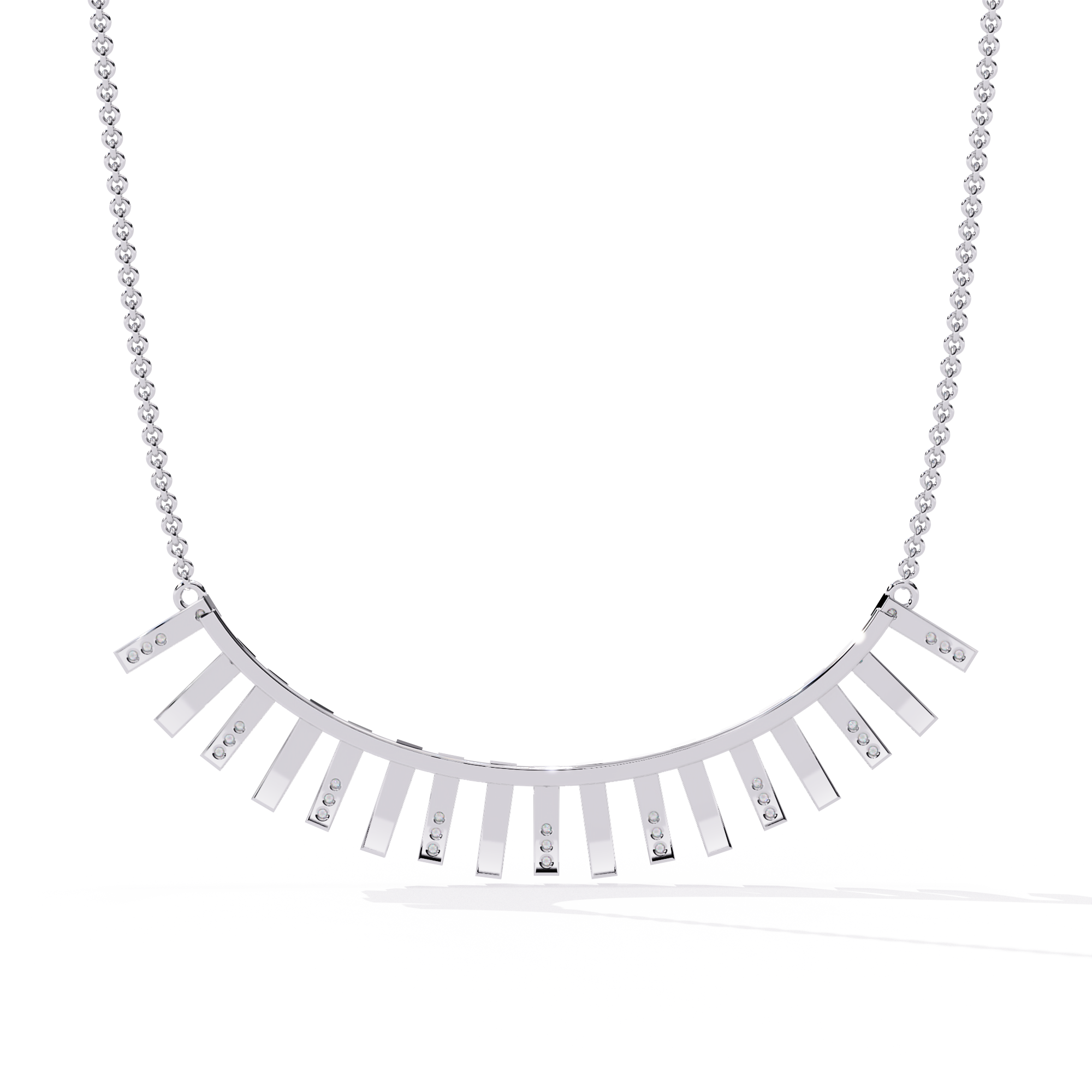 Solitairekart 0.29ct Natural Diamond Geometric Bar Necklace-HI Color, VS-SI Clarity